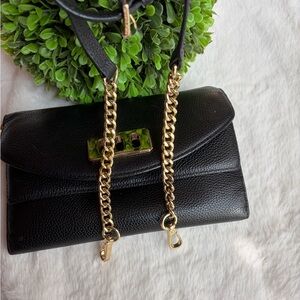 MICHAEL Michael Kors Black Clutch with Gold Accents